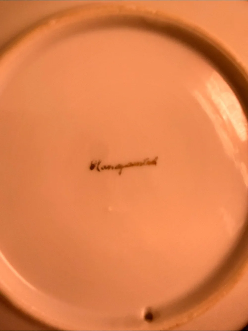 Rare Vintage Hand-Painted Floral Porcelain Mini Plate 4” Gold Gilded Rim
